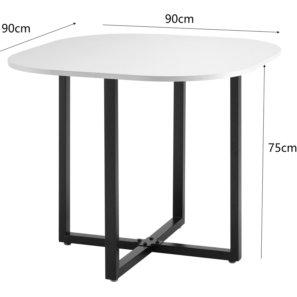 Comfy Living Metal 4 Seater Dining Set White and Grey Image 8
