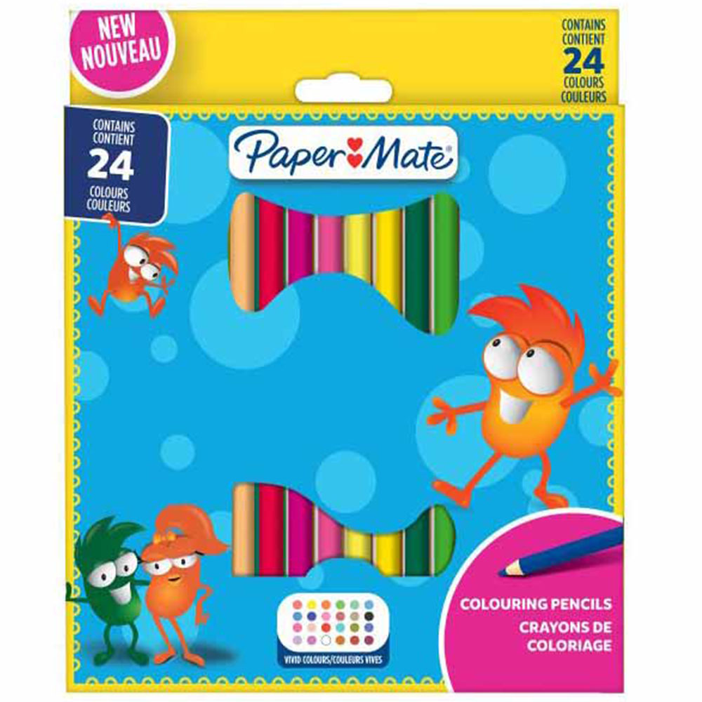 Papermate Colouring Pencils in Wood Case Assorted 24 Pack Image