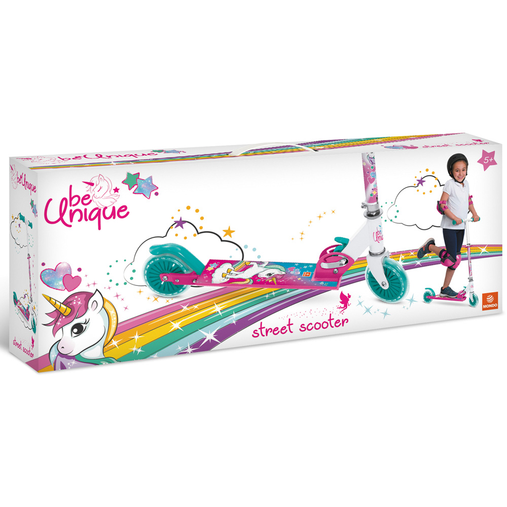 Mondo Kids Unicorn 2 Wheel Foldable Scooter with Adjustable Handlebar Image 3