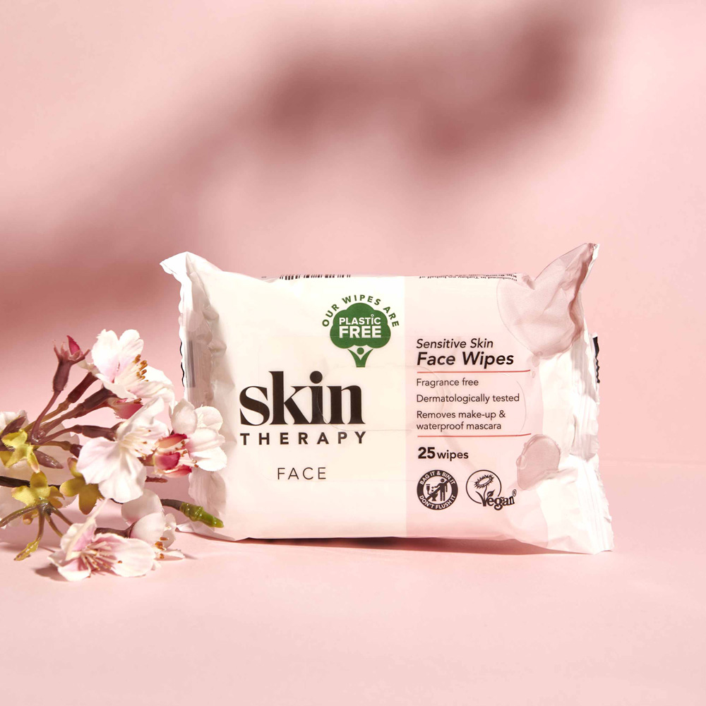 Skin Therapy Plastic Free Sensitive Skin Face Wipes 25 pack Case of 72