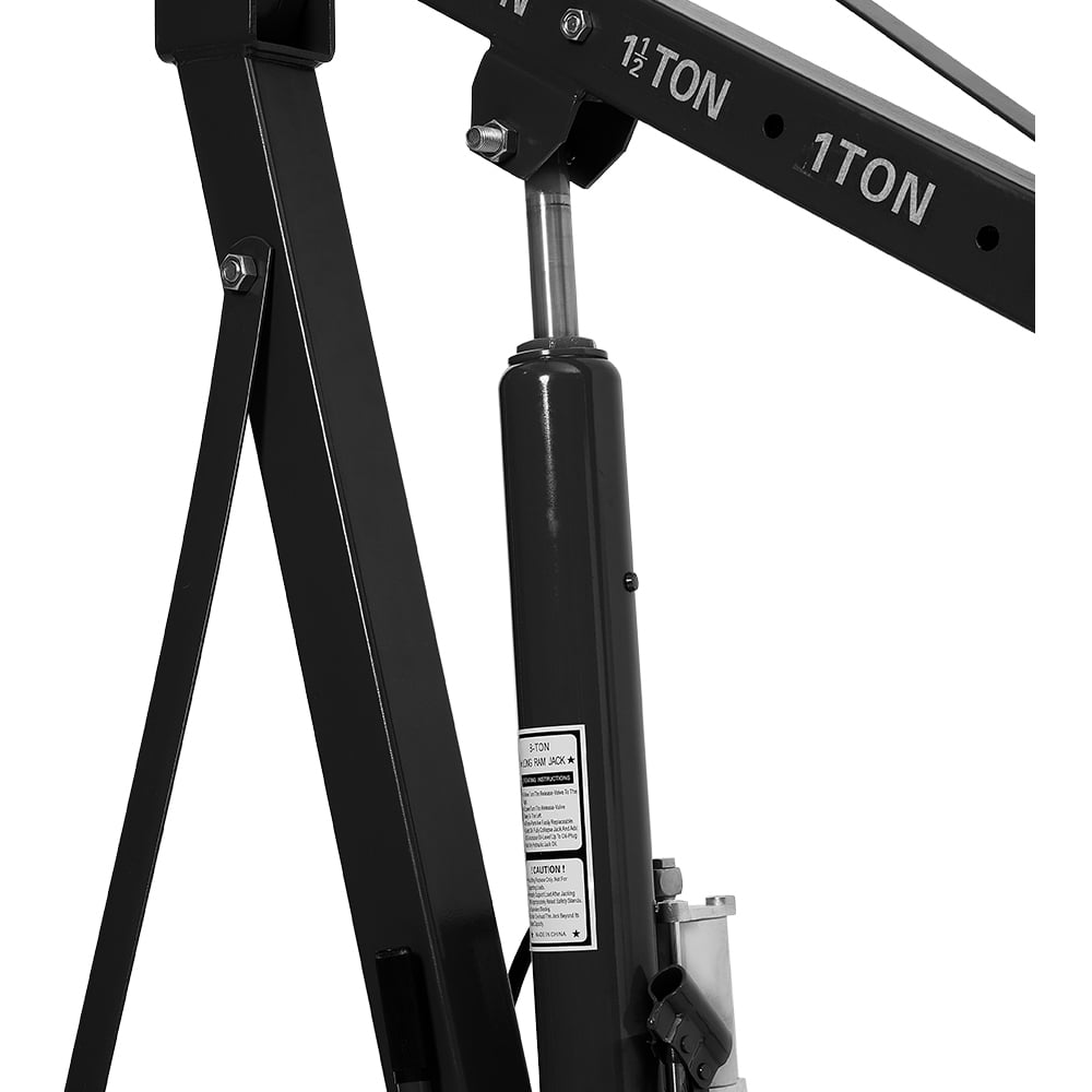 Living and Home Black Adjustable Boom and Wheels Hydraulic and Pneumatic Engine Crane Image 4