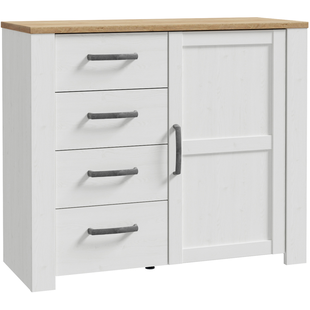Florence Single Door 4 Drawer Riviera Oak and Navy Chest of Drawers Image 2