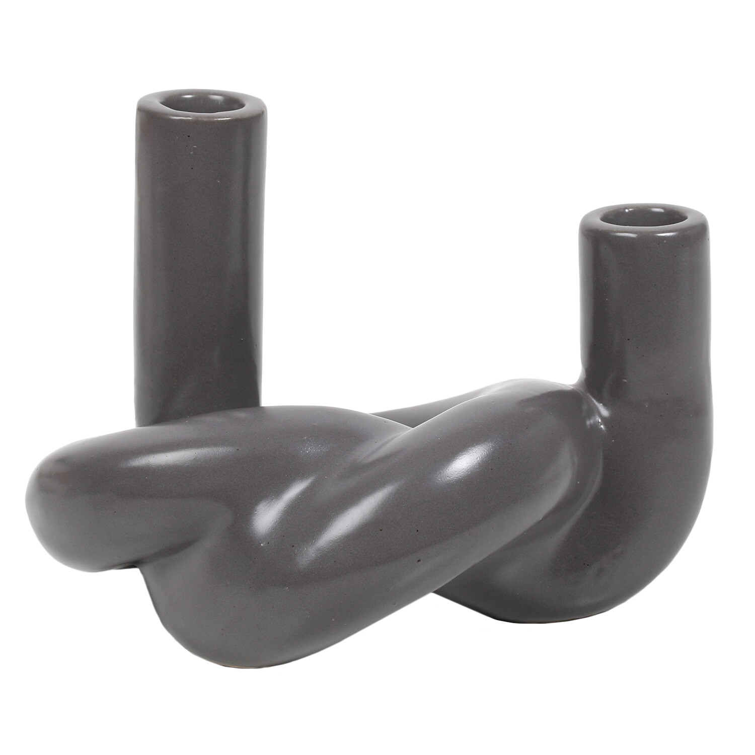 Single White or Black Knot Taper Candle Holder in Assorted styles Image 2