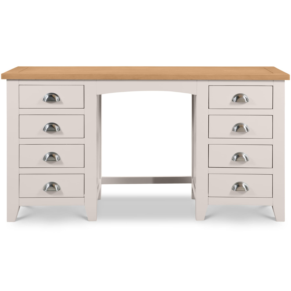 Julian Bowen Richmond 8 Drawer Grey Oak Twin Pedestal Dressing Table Image 4