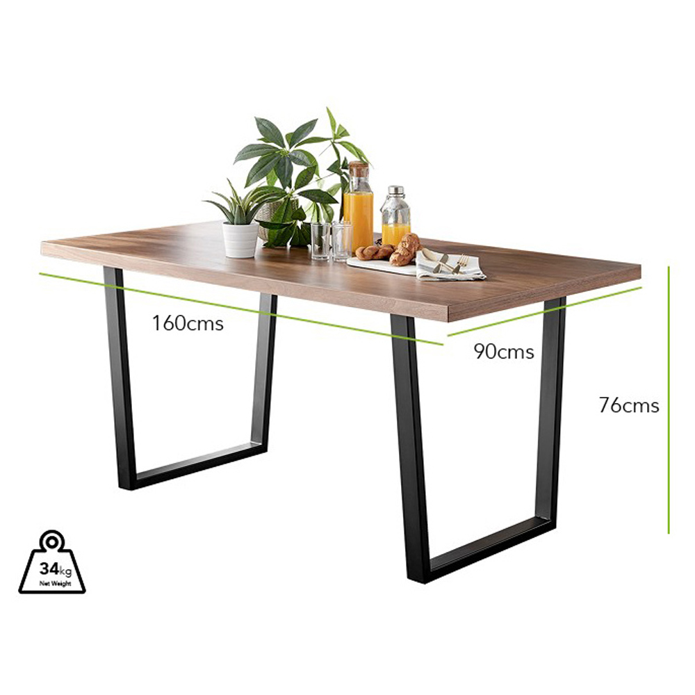 Furniturebox Solo Cesano 6 Seater Dining Set Brown Blue and Black Image 9