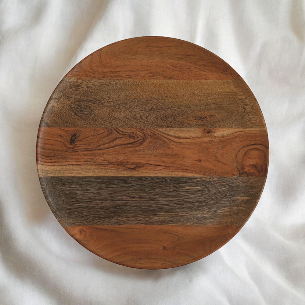 Acacia Home 28cm Wooden Serving Plate Image 3