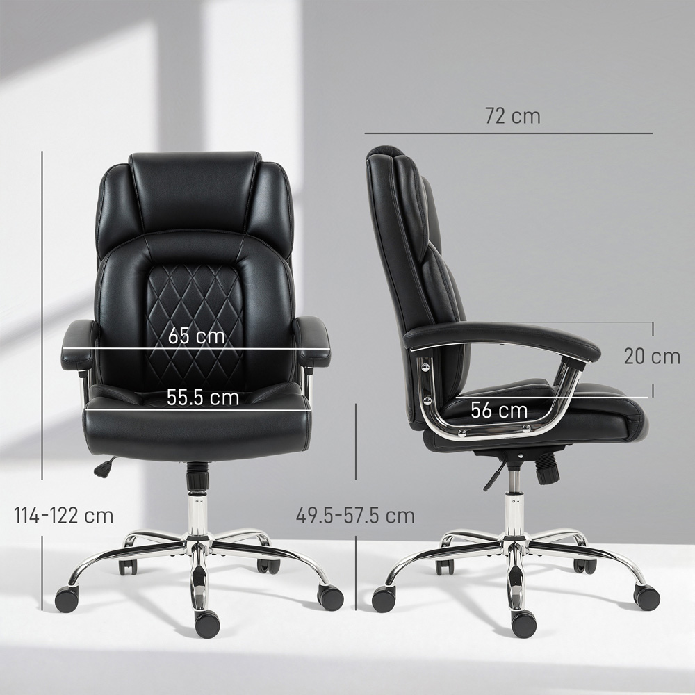 Portland Black High Back Swivel Office Desk Chair with Spring Cushion Image 9