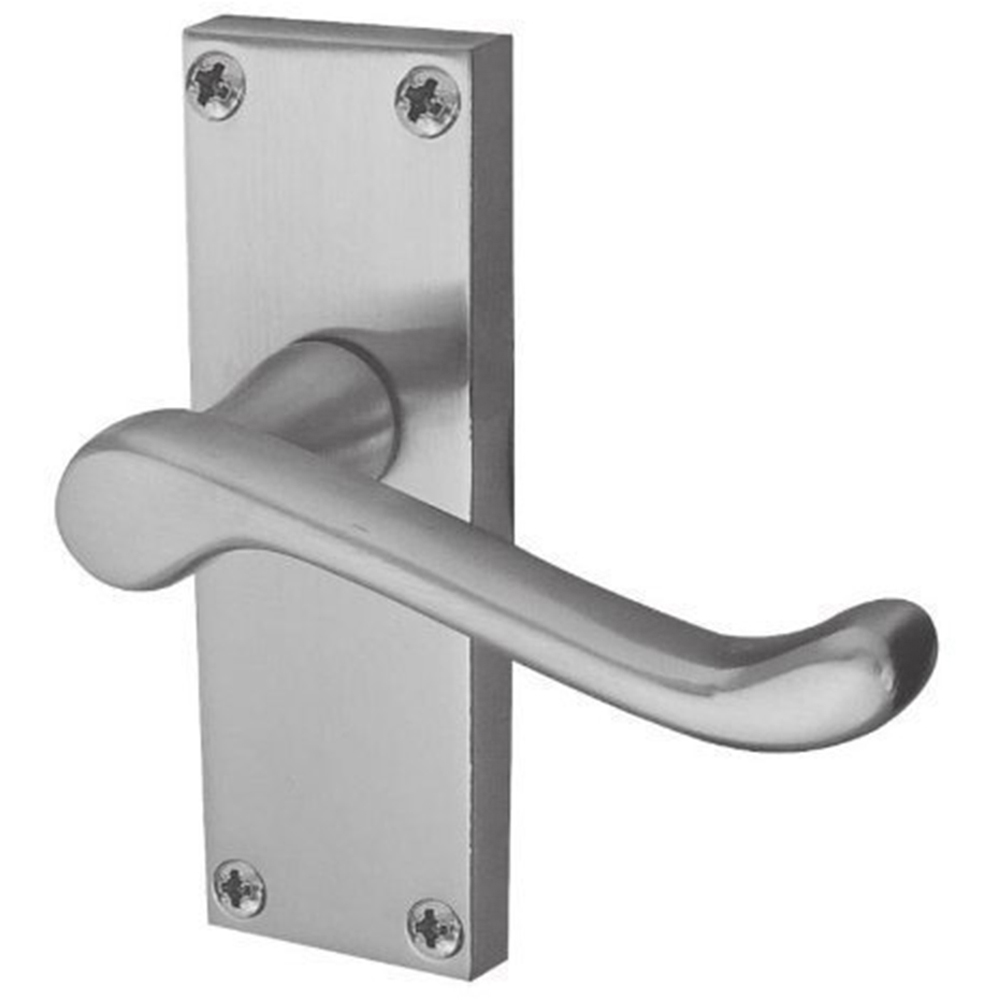Golden Grace Satin Brushed Chrome Victorian Scroll Latch Door Handle Pair 120mm 7 Pack Image
