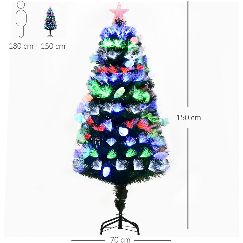 Everglow Fibre Optic LED Green Artificial Christmas Tree with Baubles 5ft Image 7