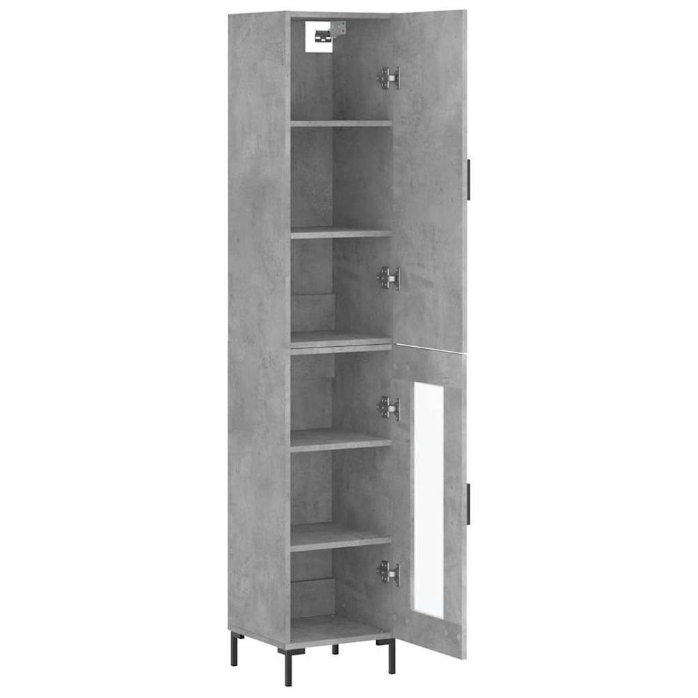 vidaXL 4 Door Grey Highboard Image 4