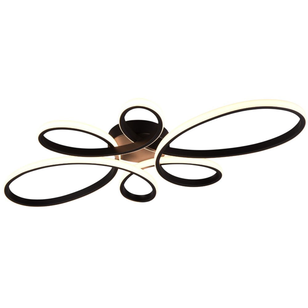 TRIO Fly Black Matt Integrated LED Ceiling Light Image 1