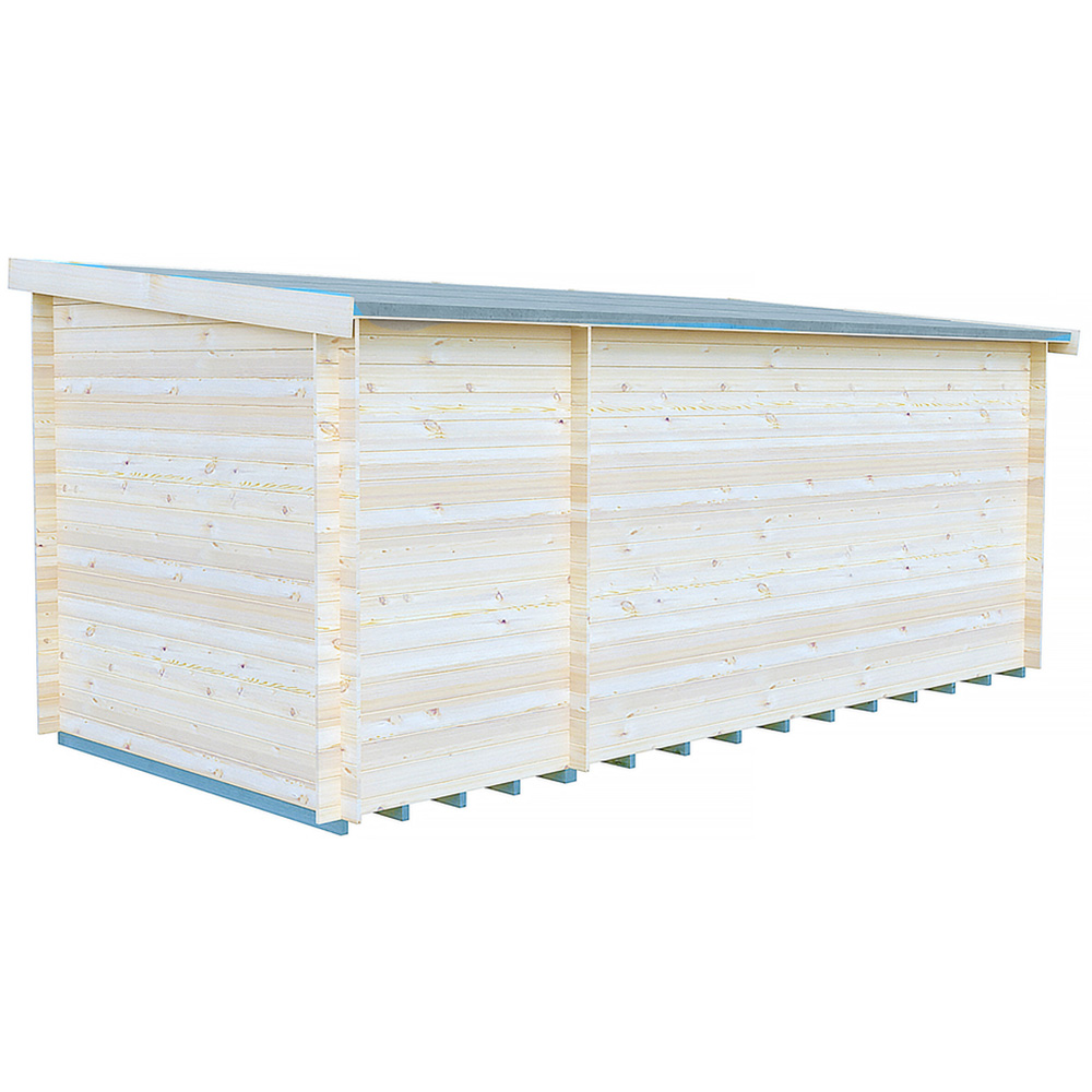 Shire Elm 8 x 17ft Contemporary Style Dual-Purpose Pent Log Cabin with Integral Storage Image 3