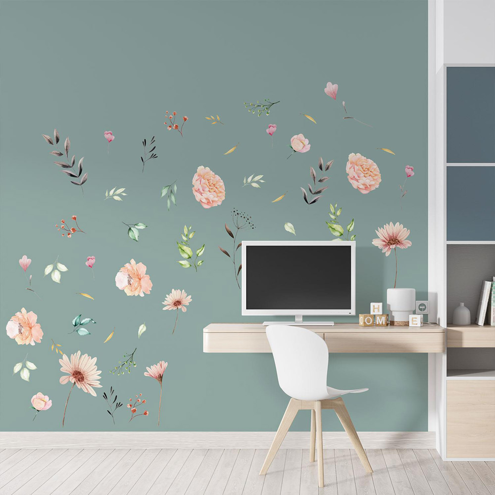 Walplus Delicate Watercolour Flower Theme Wall Stickers Image 2