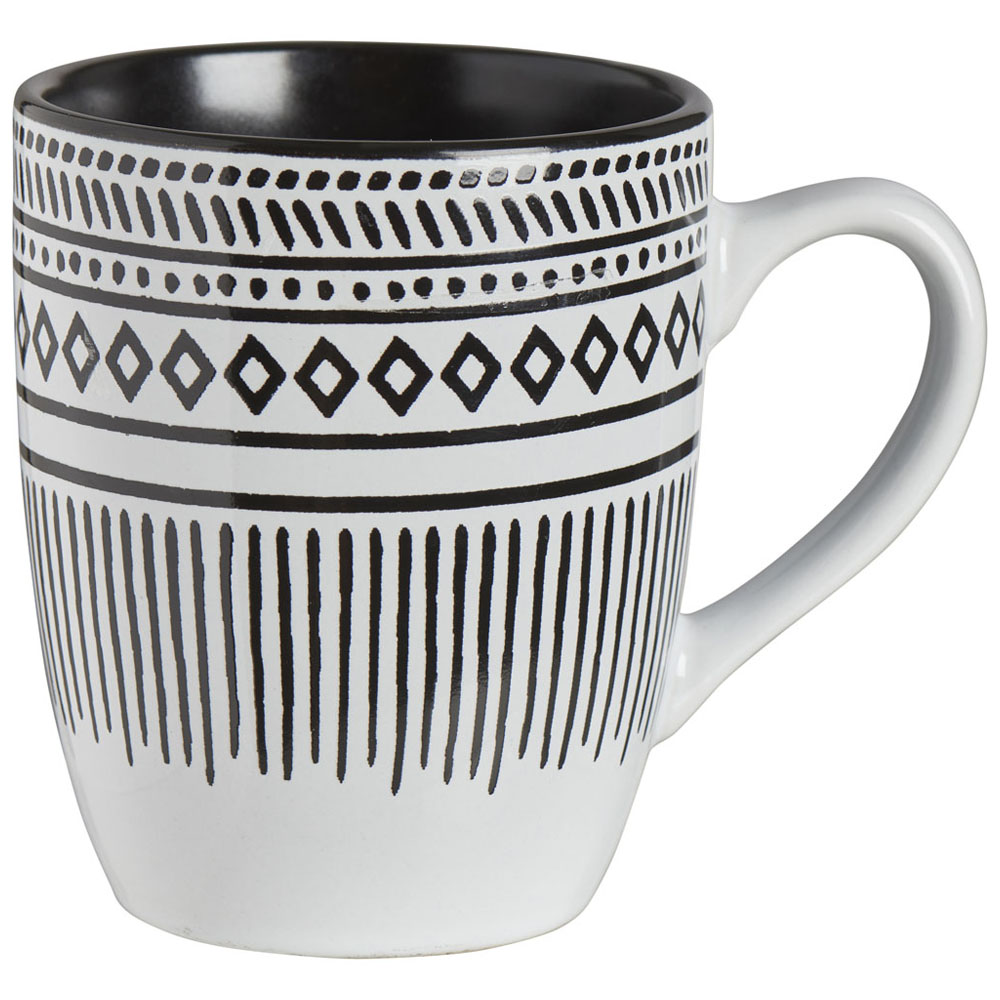 Wilko Black and White Pad Print Mug Image 1