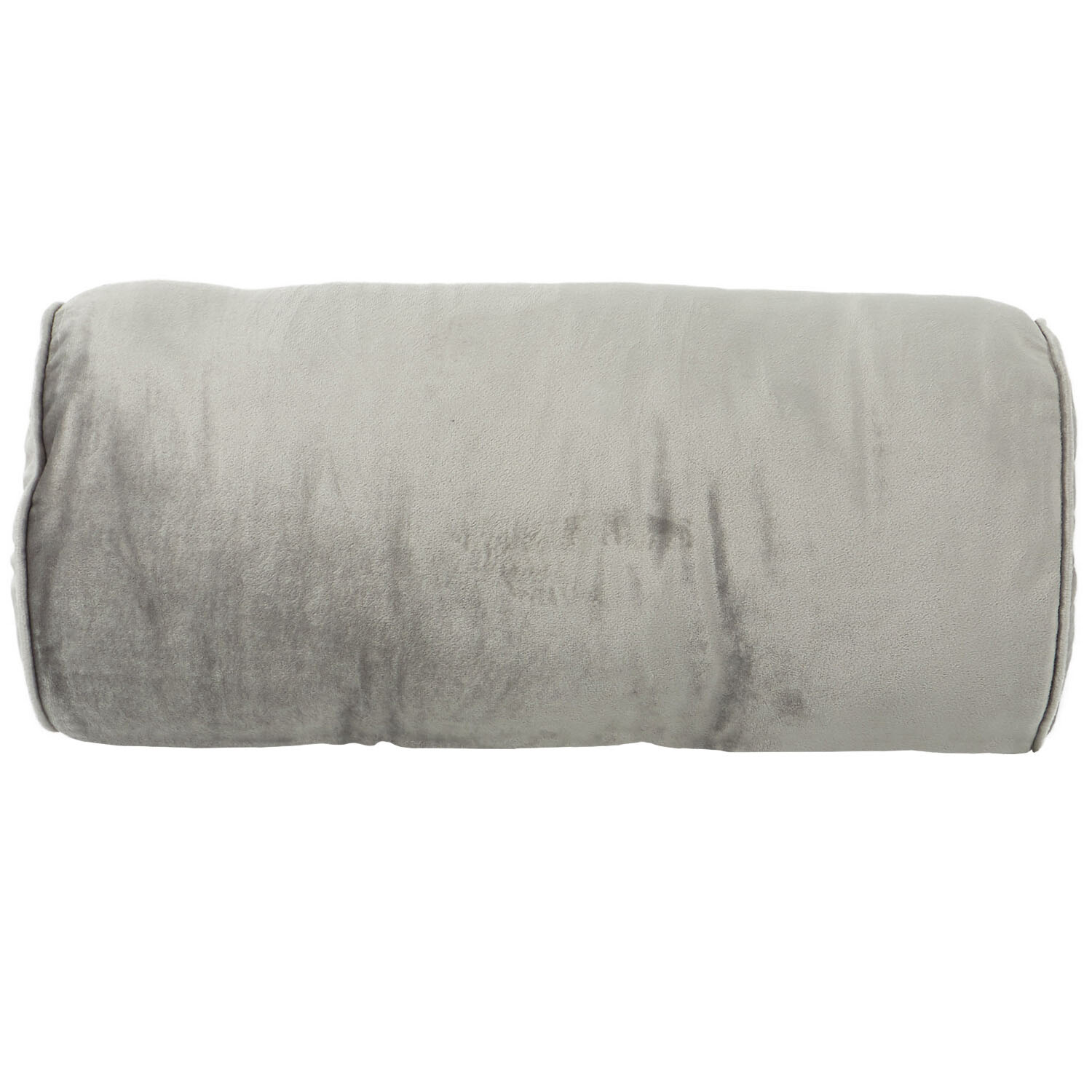 Velvet Bolster Cushion Grey Image 2