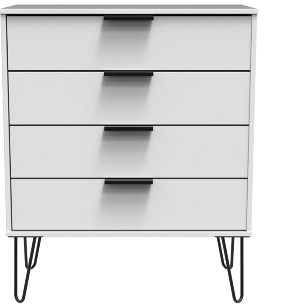 Crowndale Hong Kong 4 Drawer Matt White Chest of Drawers Ready Assembled Image 3