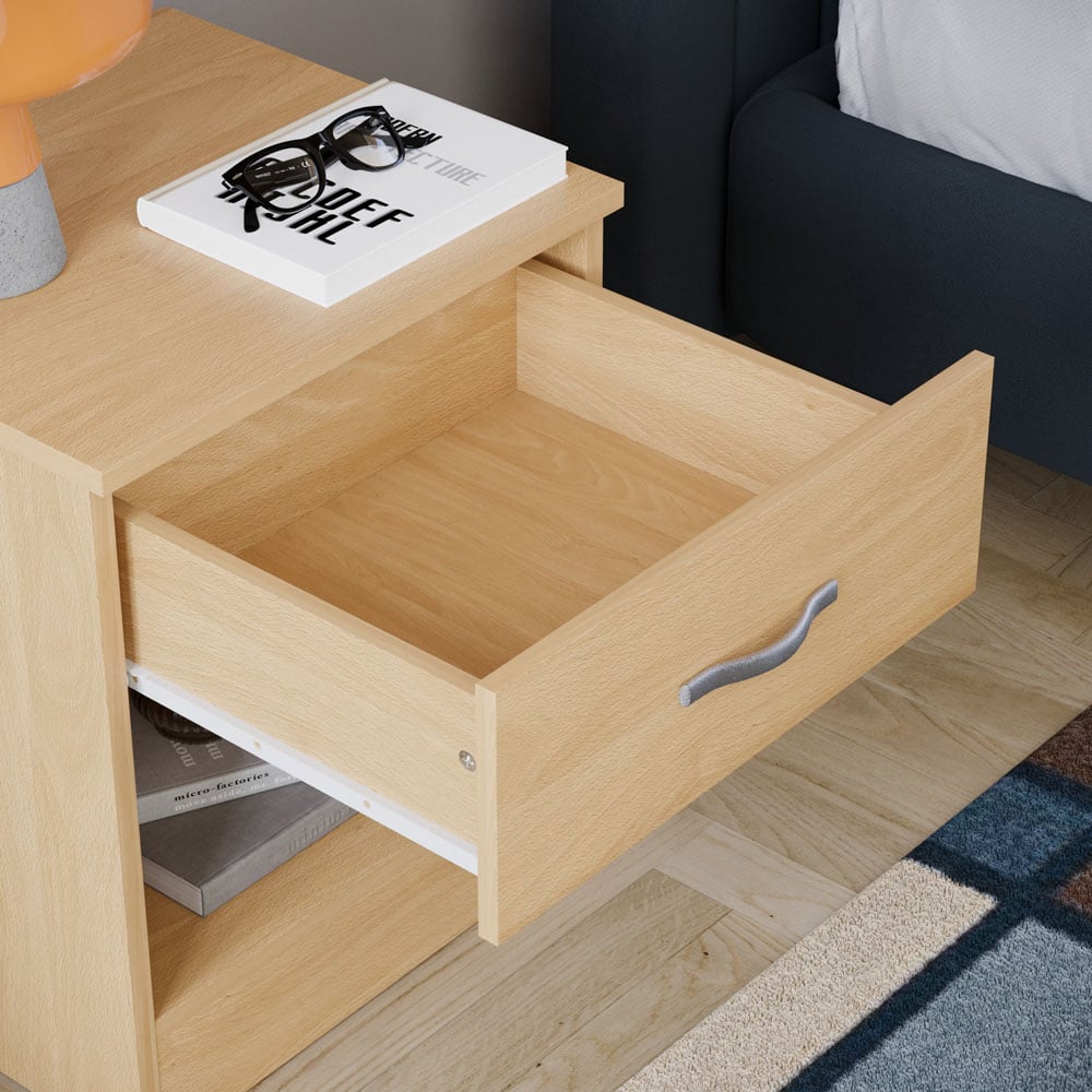 Vida Designs Riano Single Drawer Pine Bedside Table Image 4