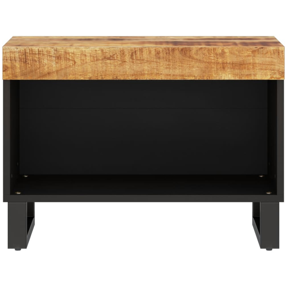 vidaXL Single Shelf Light Brown Solid Mango Wood TV Cabinet Image 3