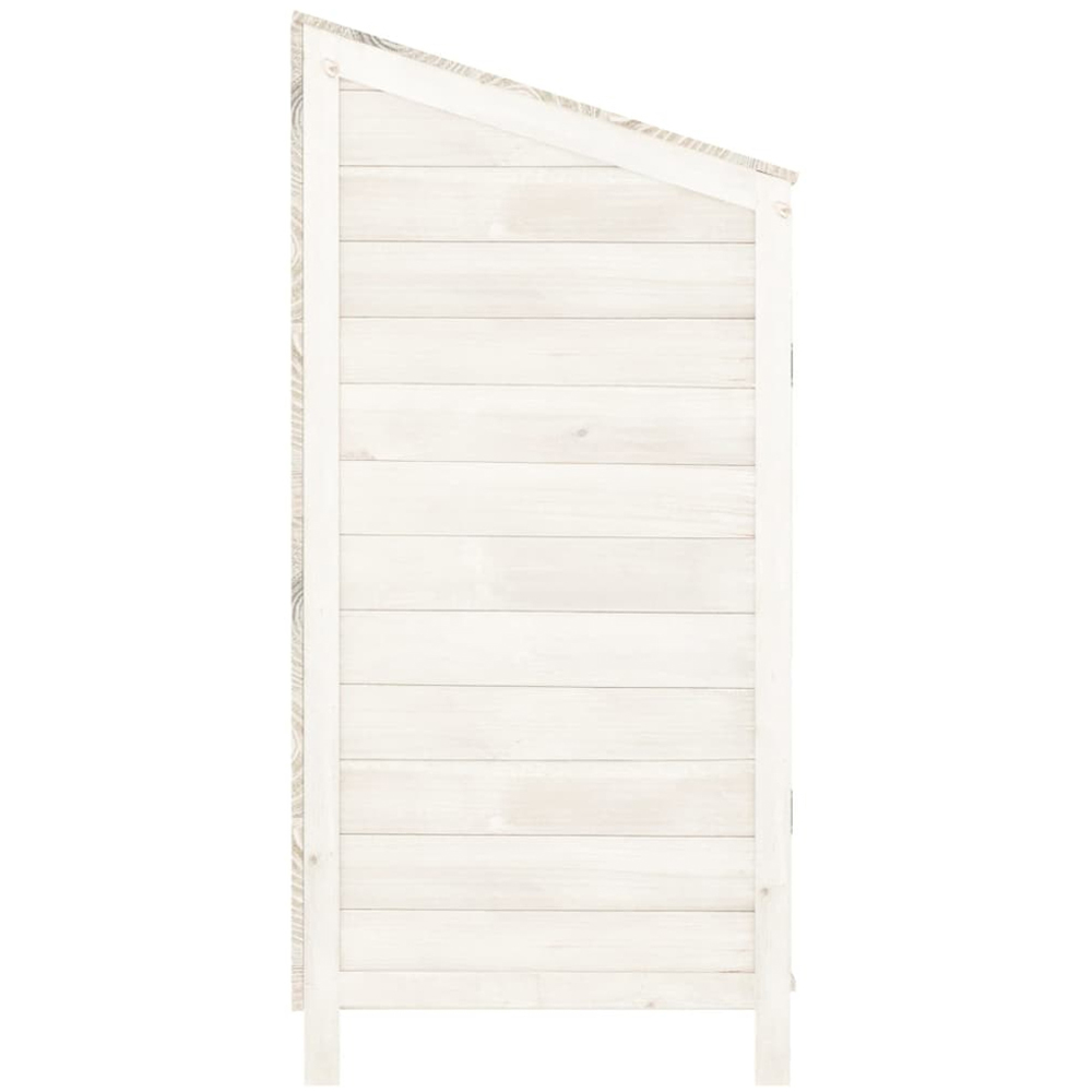 vidaXL 3.4 x 1.7ft White Wooden Pent Garden Shed Image 2