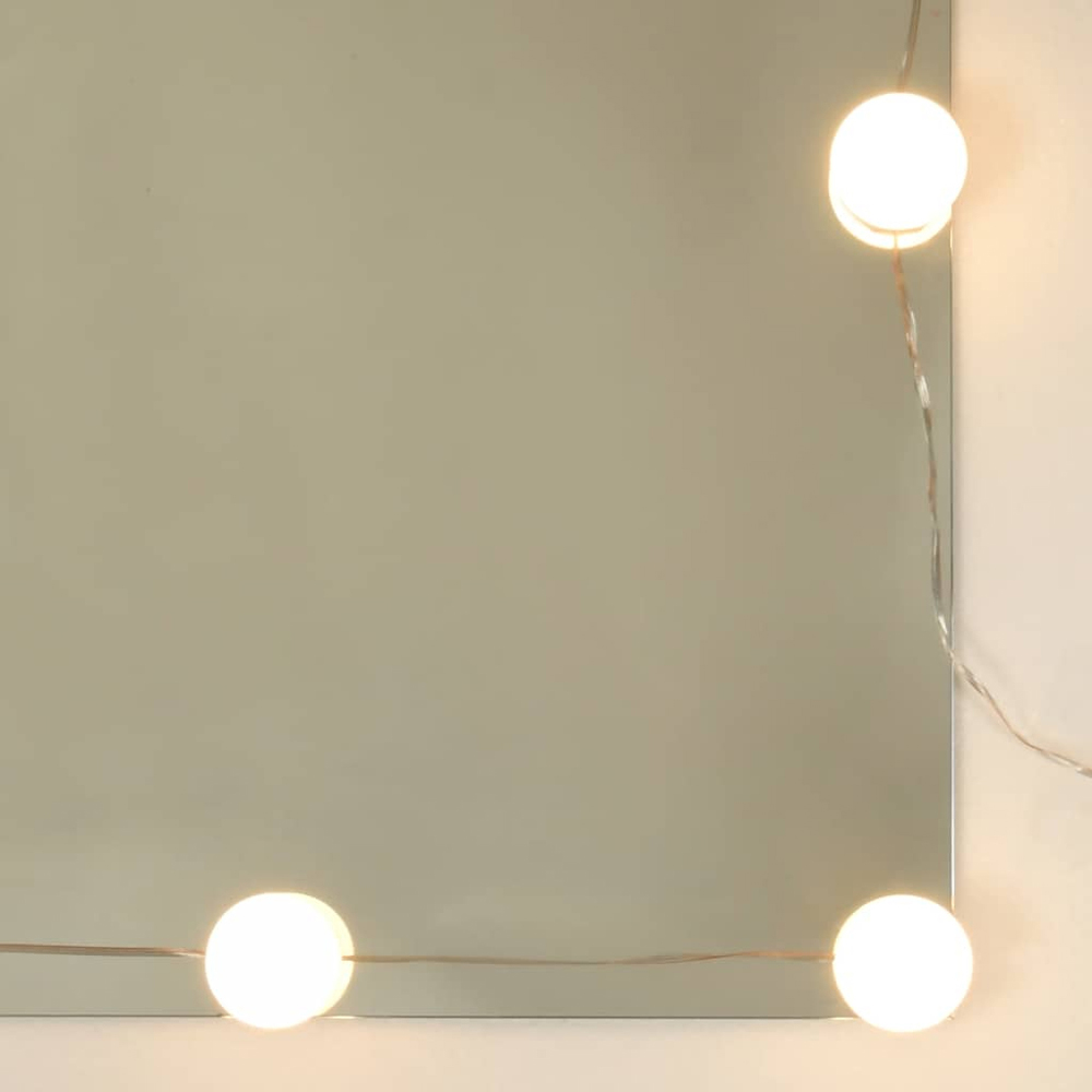 vidaXL 4 Shelf LED Mirror Black Cabinet Image 7