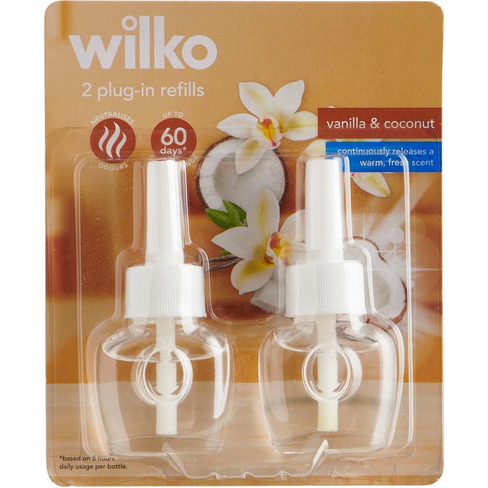 Wilko Vanilla and Coconut Electric Plug In Air Freshener Twin Refill