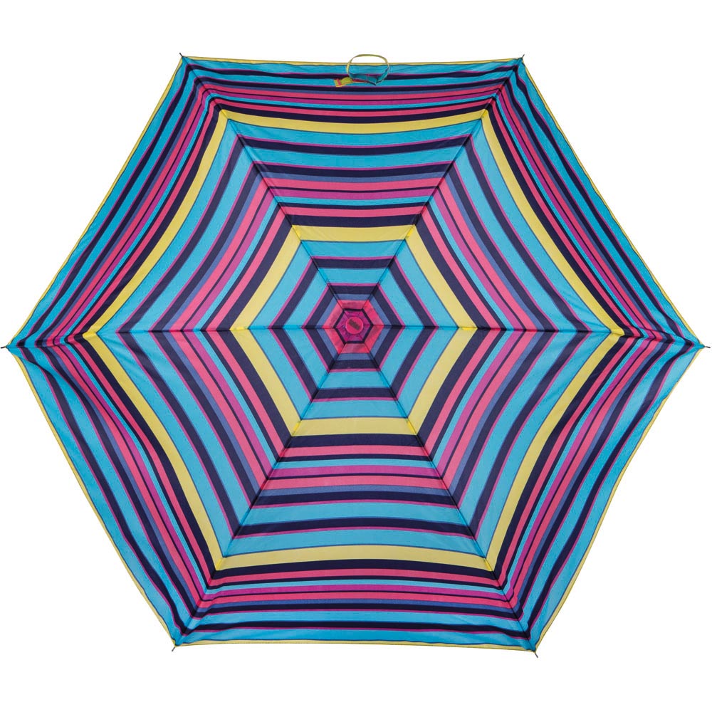 Wilko By Totes Multi Colour Stripe Print Umbrella Image 2