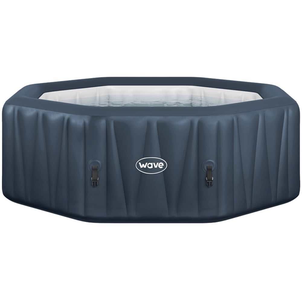 Wave Spas Aegean 6 Person Navy Octagonal Inflatable Hot Tub with EnergySave Bundle Image 1