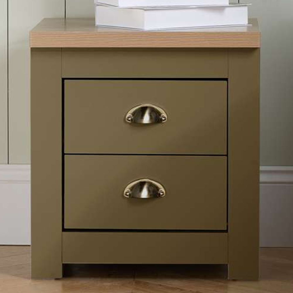 Birlea Highgate 2 Drawer Oak Bedside Table Image 1