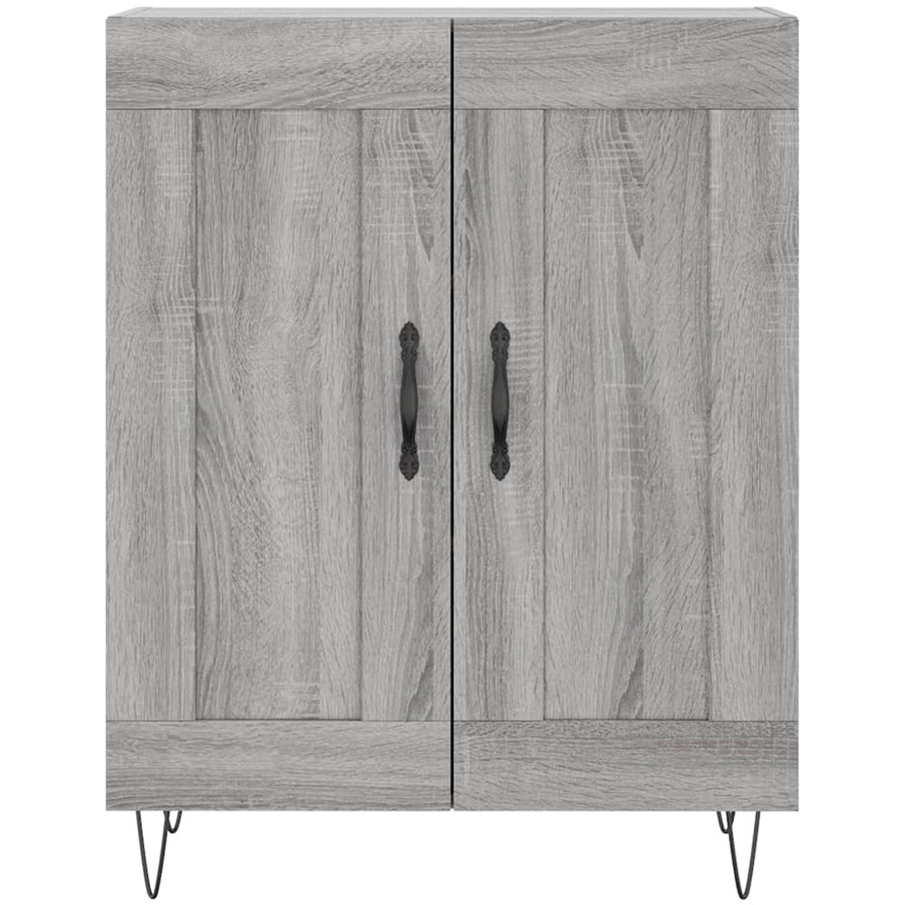 vidaXL 4 Door Grey Sonoma Highboard with Hairpin Legs Image 8