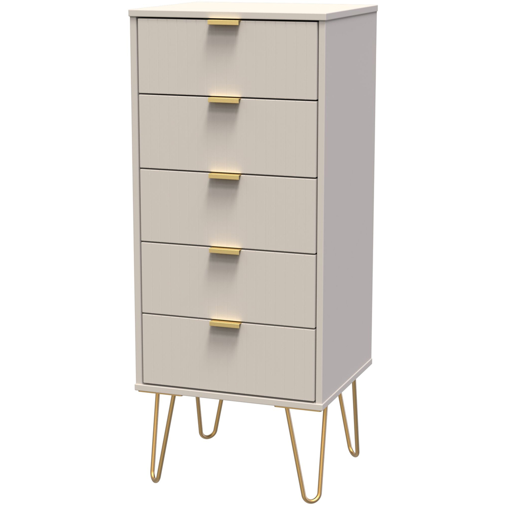 Crowndale Linear 5 Drawer Kashmir Matt Tall Chest of Drawers Ready Assembled Image 2