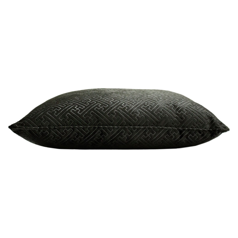 Paoletti Florence Black Embossed Velvet Cushion Image 3