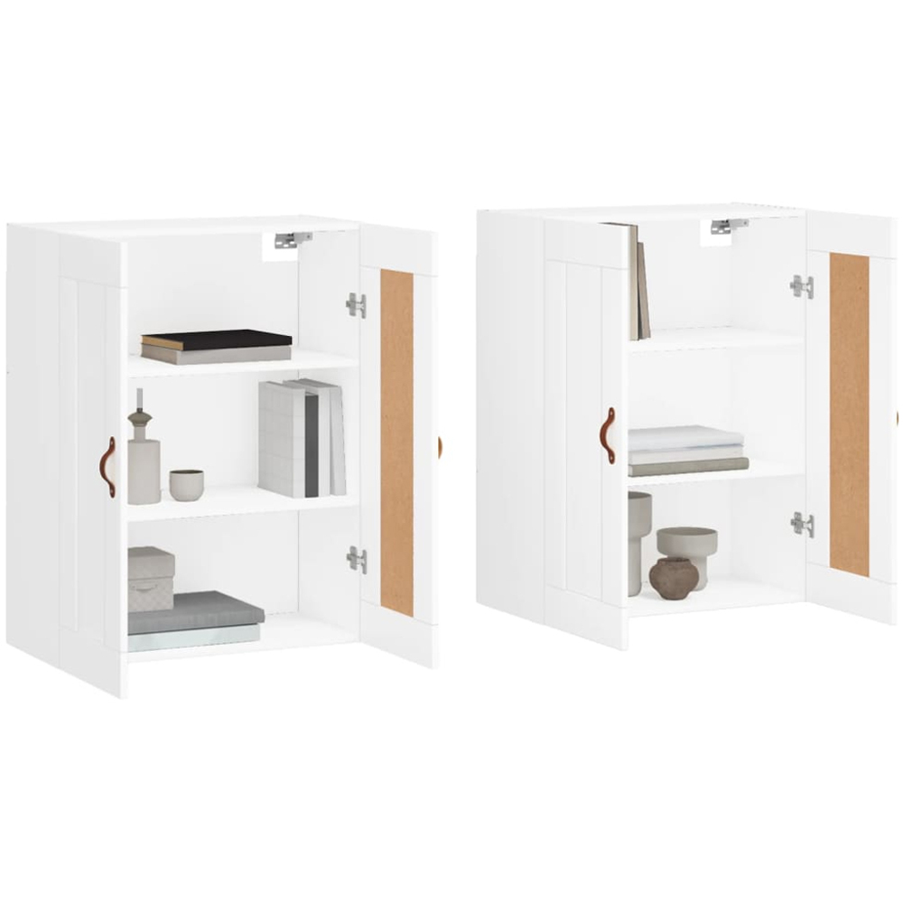 vidaXL 2 Door White Wall Mounted Storage Cabinet 2 Pack Image 3