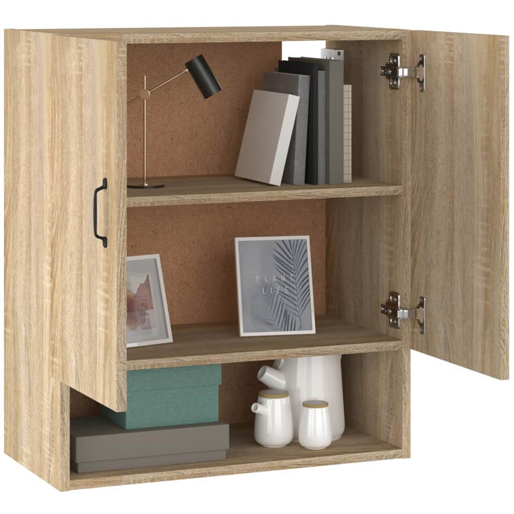 vidaXL 2 Door Single Shelf Sonoma Oak Wall Cabinet Image 4