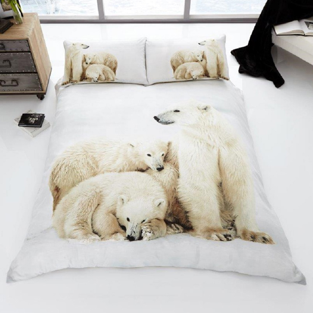 Smart Living King Size 3D Polar Bear Print Duvet Cover Set Image 1