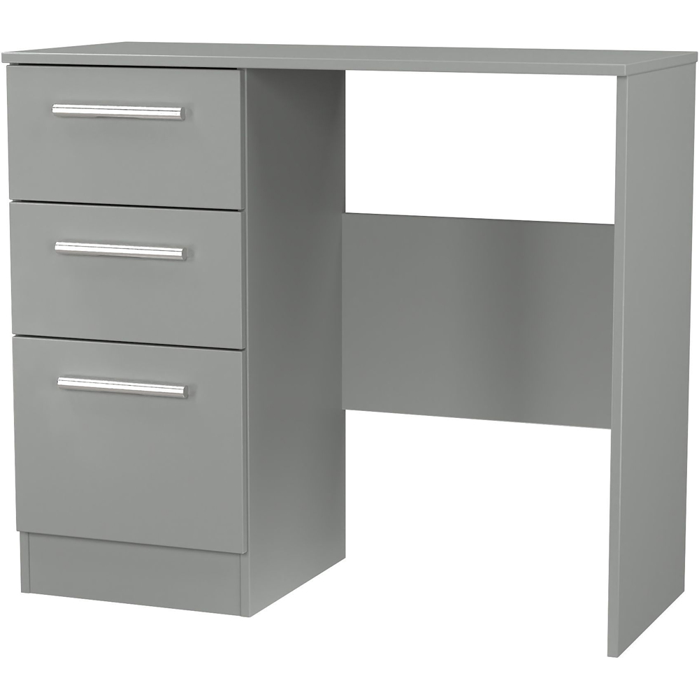 Crowndale Contrast 3 Drawer Dusk Grey Vanity Dressing Table Ready Assembled Image 4