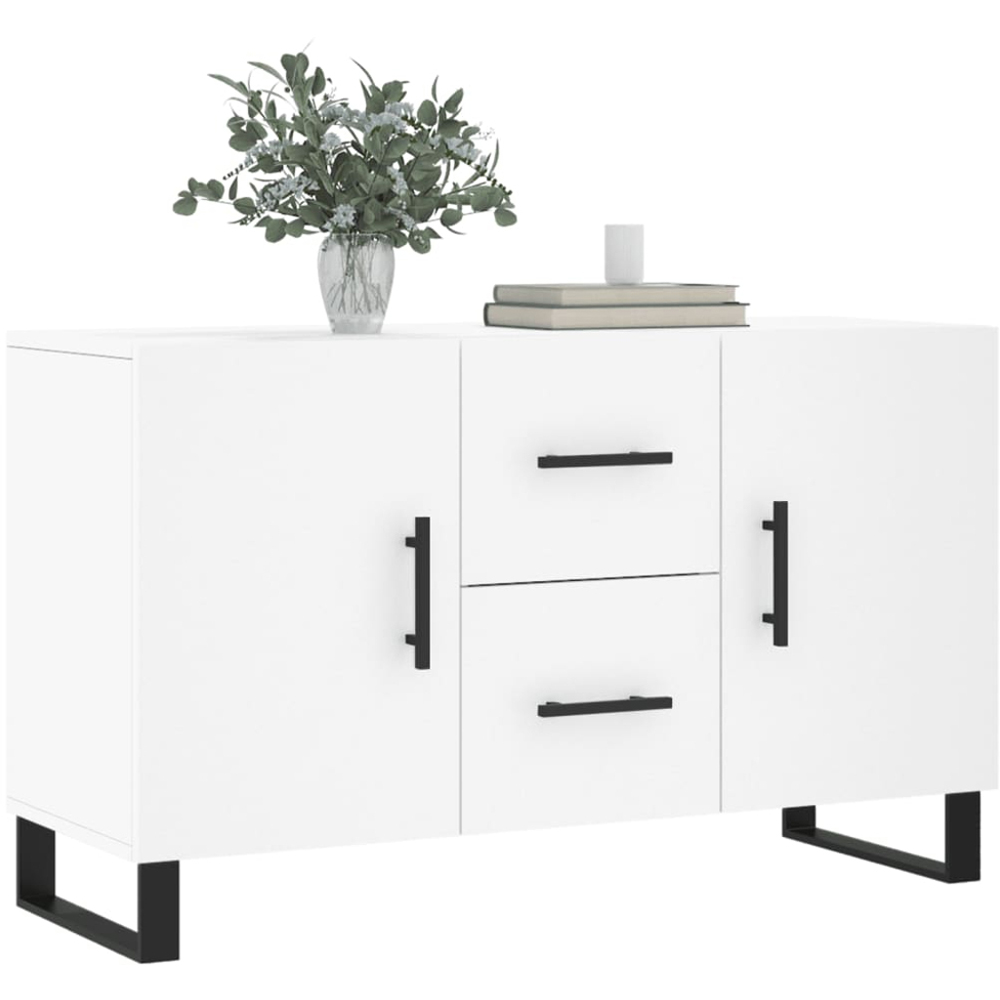 vidaXL 2 Door 2 Drawer White Wide Sideboard Image 3