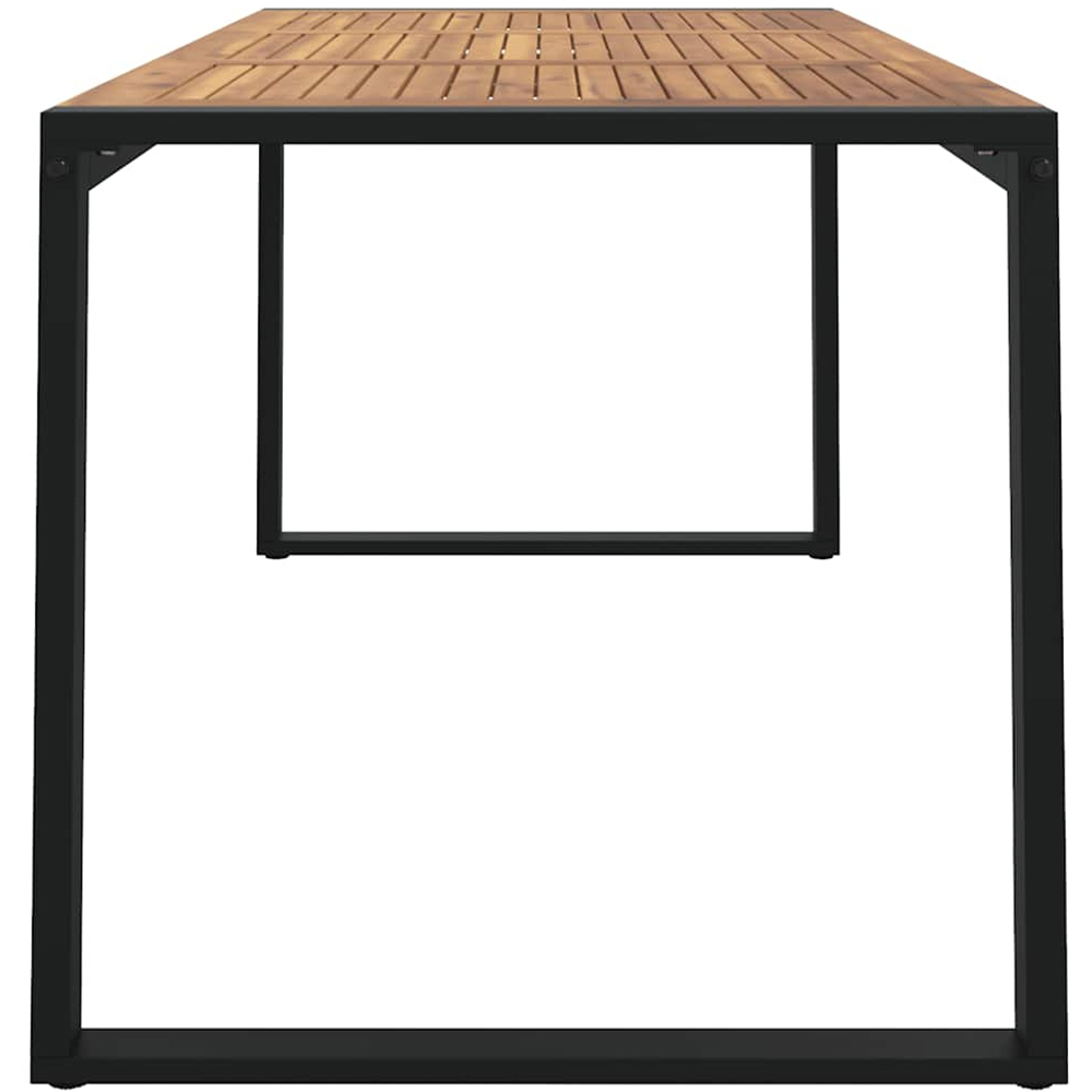 vidaXL Brown and Black Solid Wood Acacia Garden Table 160cm Image 4