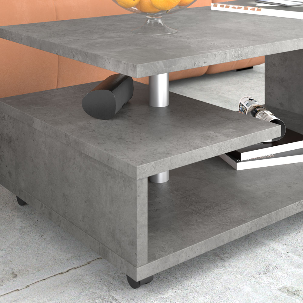 Florence Bailey Concrete Optic Dark Grey Coffee Table Image 5