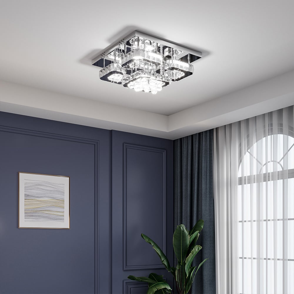 Living and Home Modern Crystal LED Ceiling Light Image 2
