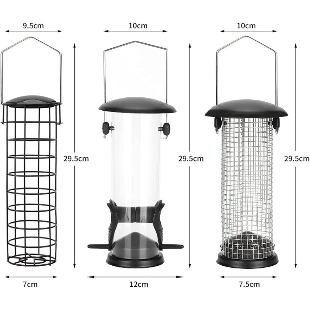 Thompson and Morgan Happy Beaks Metal Hanging Bird Feeder 3 Pack Image 7