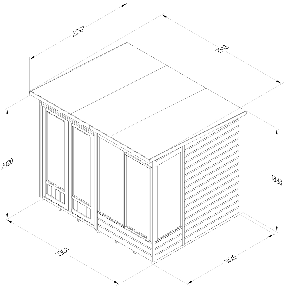 Forest Garden Beckwood 8 x 6ft 2 Opening Pent Summerhouse Image 9