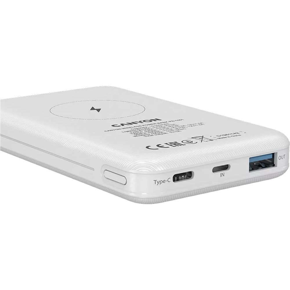 Canyon PB-1001 Wireless Power Bank White 10000mAh Image 7
