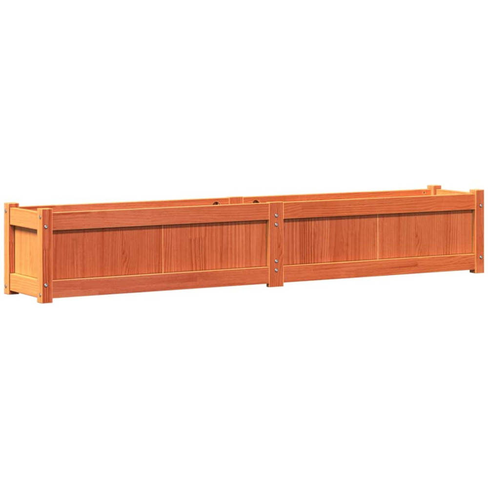 vidaXL Brown Pine Wood Garden Planter 31 x 180 x 31cm 2 Pack Image 4