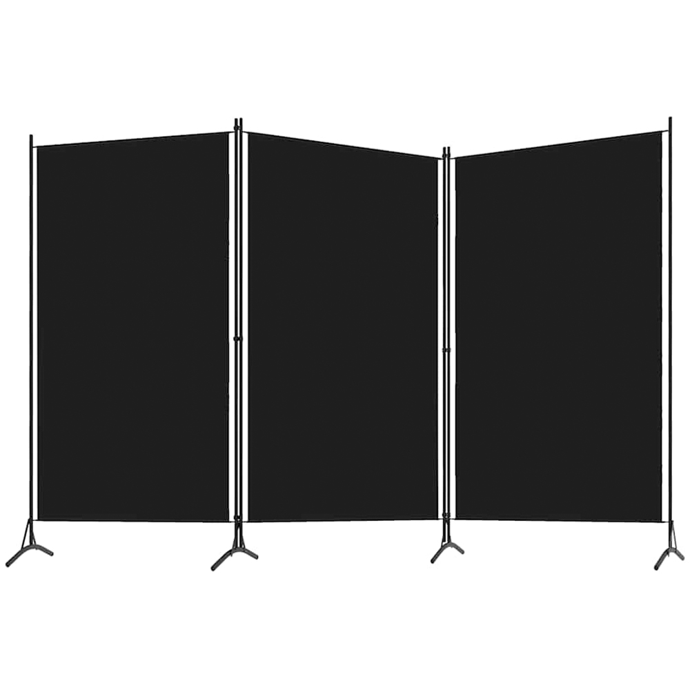vidaXL Black Wooden 3 Panel Room Divider 260 x 180cm Image 2