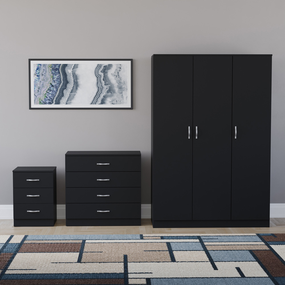 VIDA DESIGNS Riano Black 3 Piece Bedroom Furniture Set Image 2