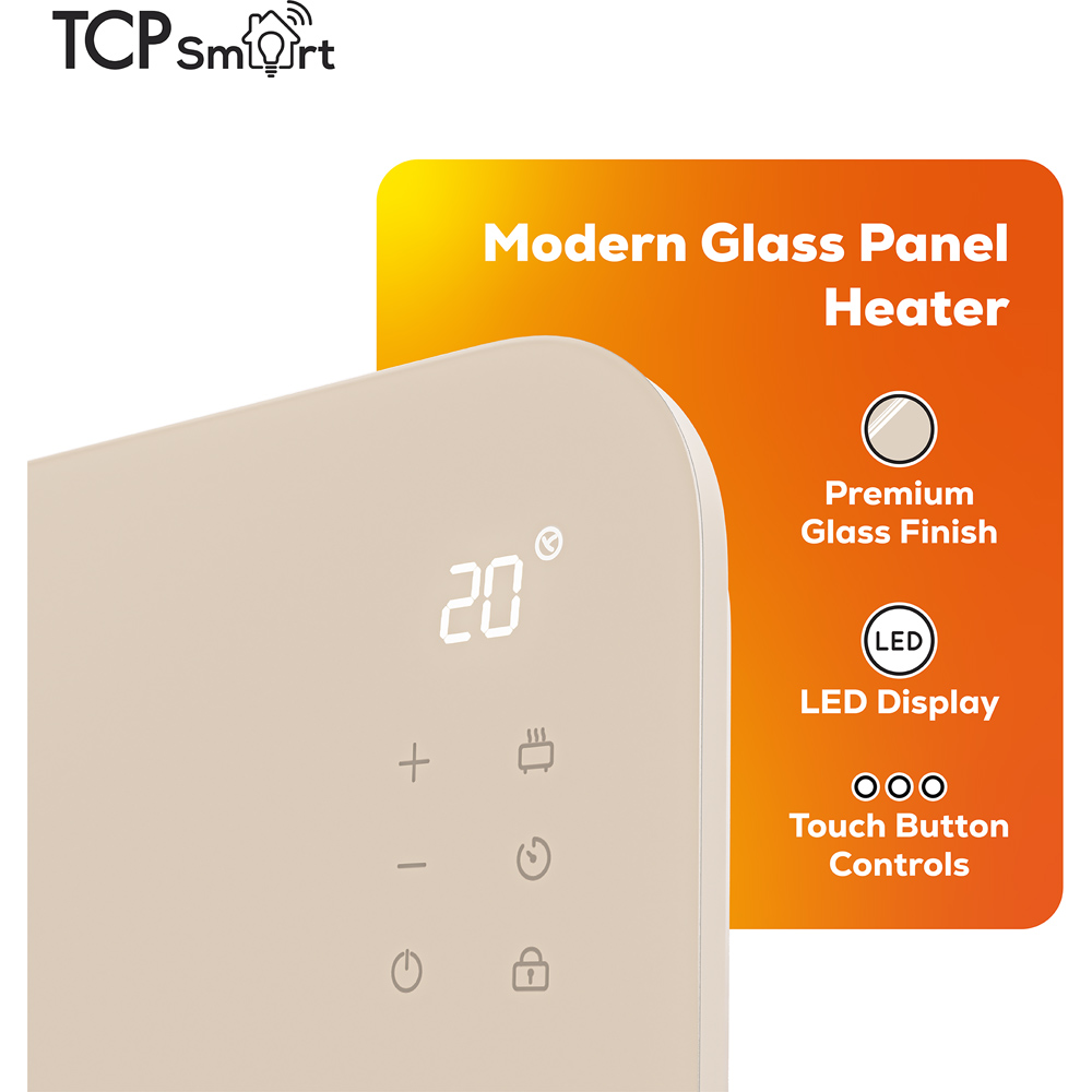TCP Smart Sunlit Beige Glass Panel Heater with Energy Monitoring 2000W Image 4