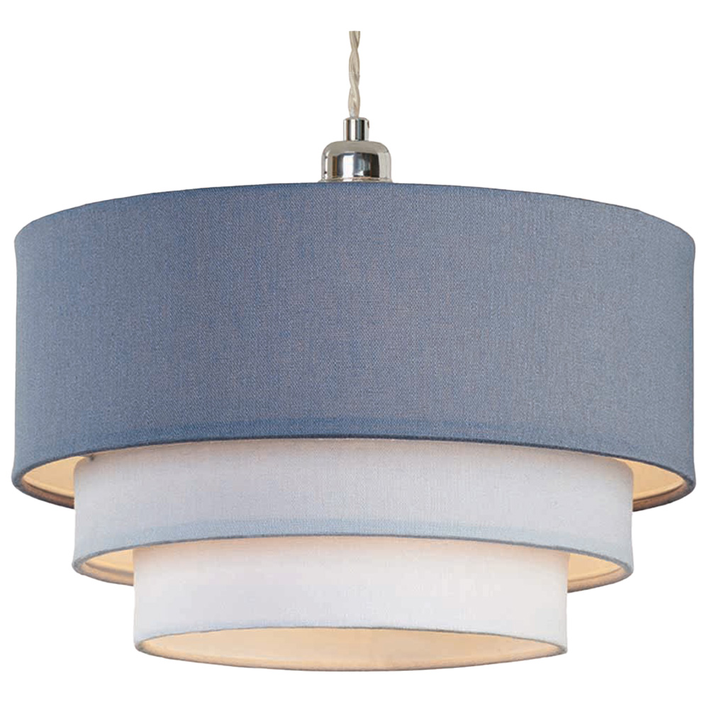 The Lighting and Interiors Denim Blue 3 Tier Pendant Shade Image 1