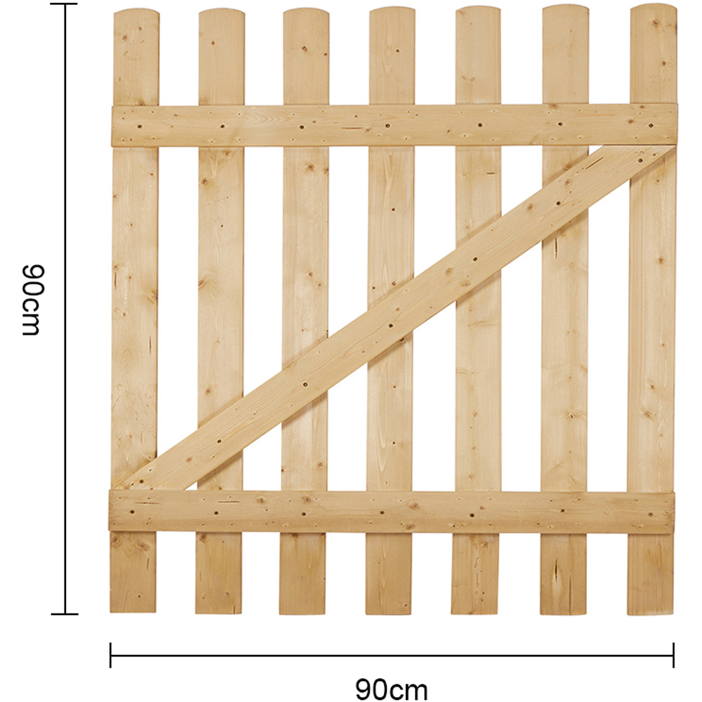 Living and Home 3 x 3ft Wooden Vintage Garden Fence Gate with Latch Image 7