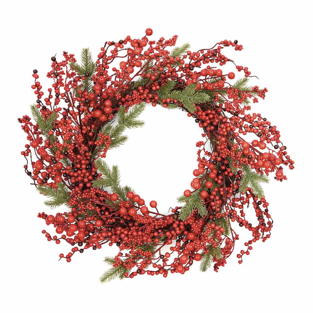 Premier 50cm Rattan Wreath with Red Berry Image 1