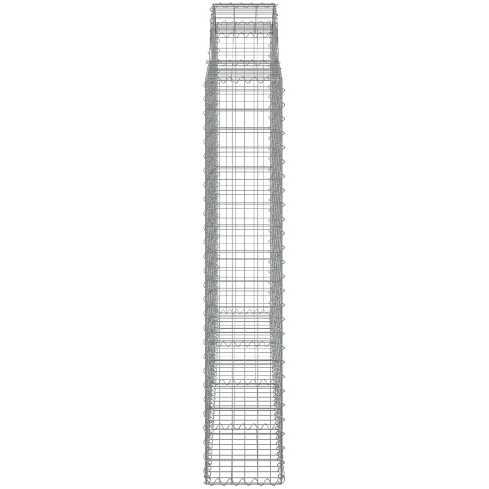 vidaXL Silver Galvanised Iron Arched Gabion Basket 160/180 x 30 x 200cm 2 Pack Image 3